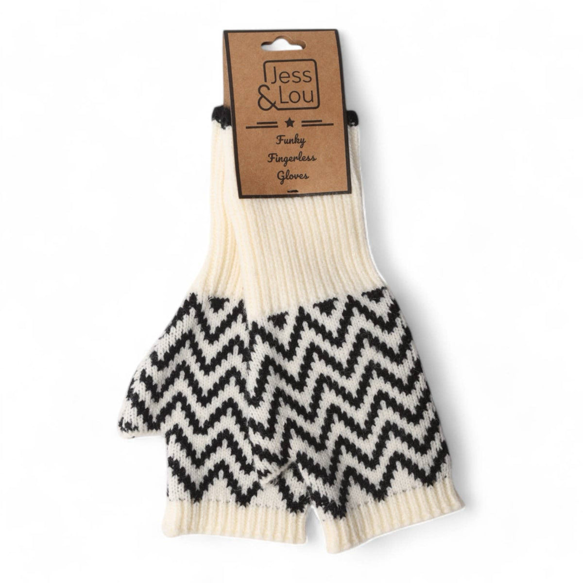 Black Herringbone Fingerless Glove/Wrist Warm