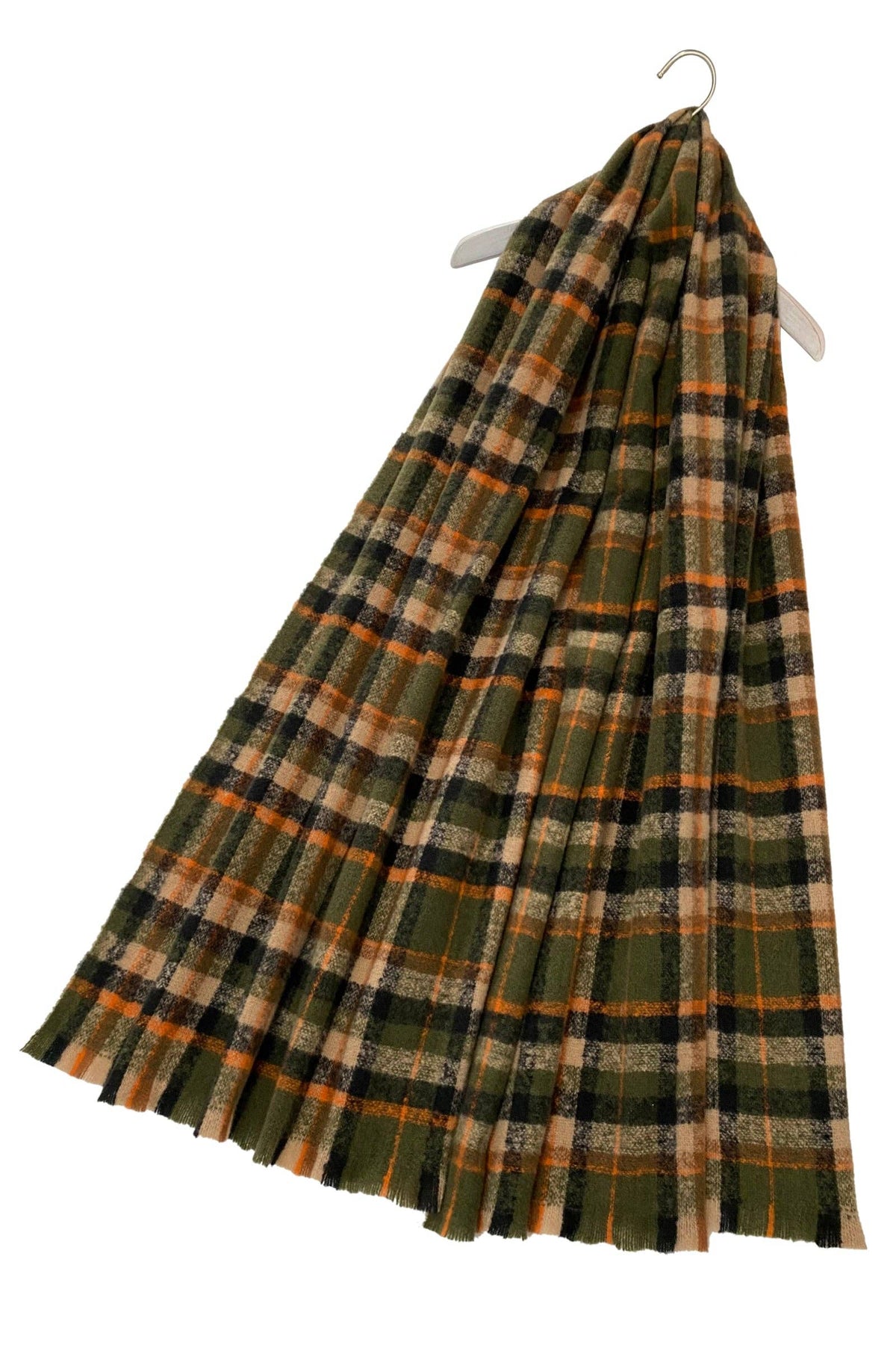 Vibrant Tartan Blanket Wrap: Army Green