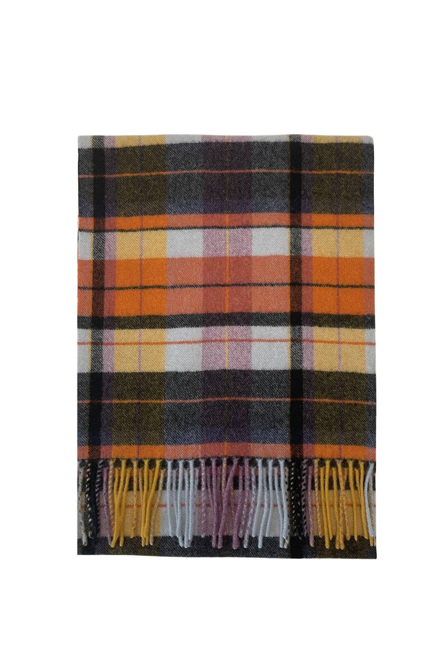 Retro Tartan Wool Tassel Scarf