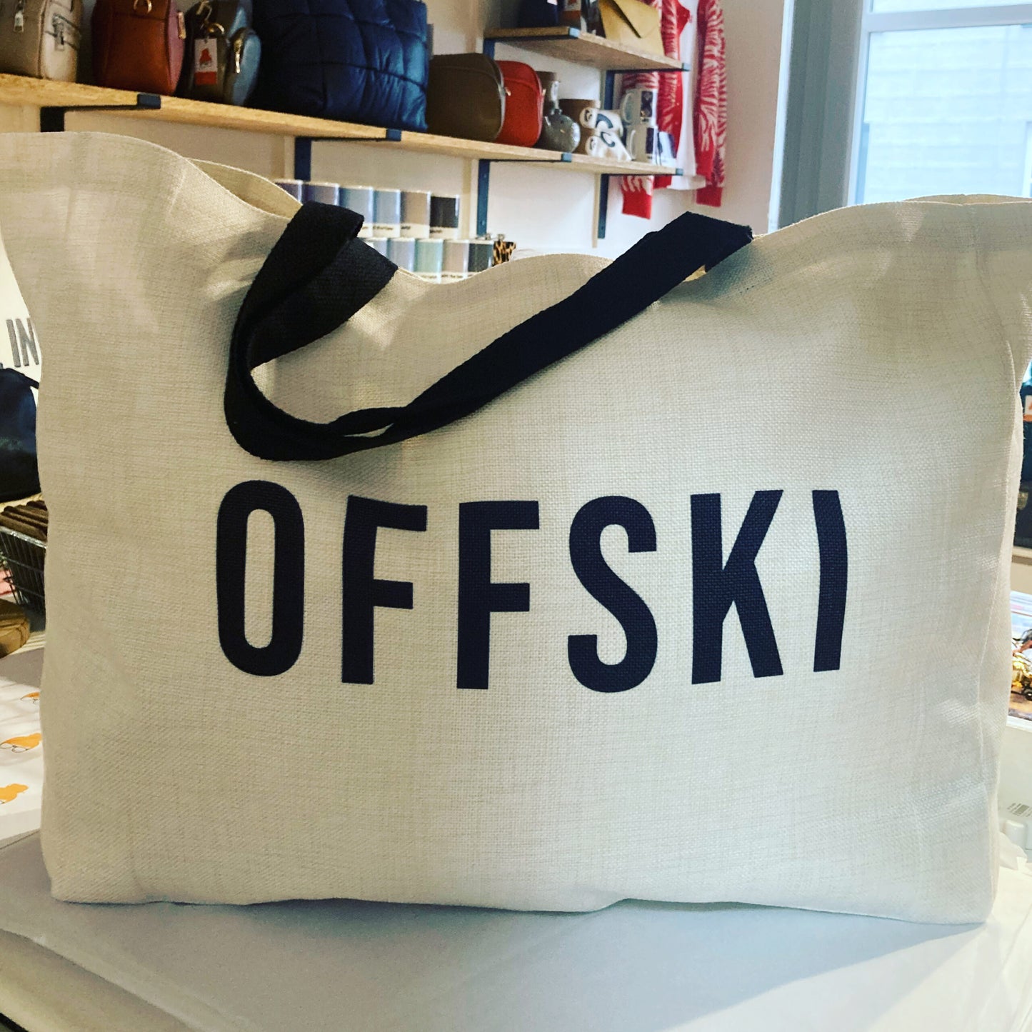 offski large linen style bag image 1