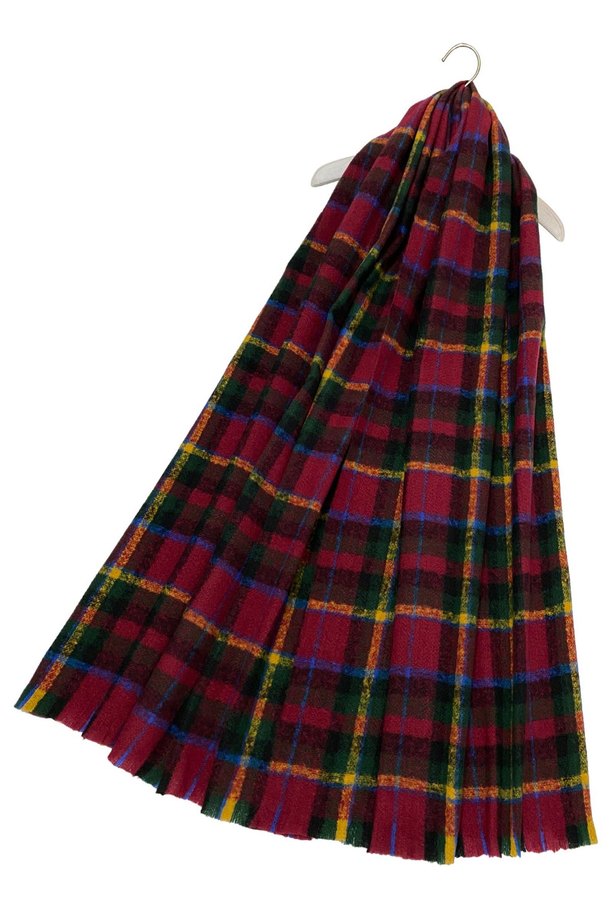 Vibrant Tartan Blanket Wrap: Burgundy