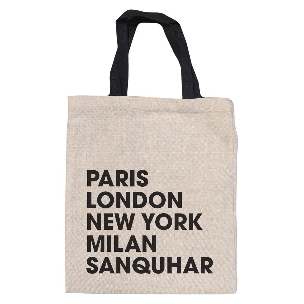 Been there, done that linen style tote bag
