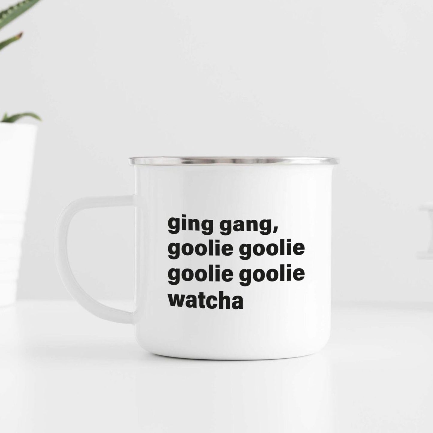 Ging Gang Goolie enamel camping mug image 0