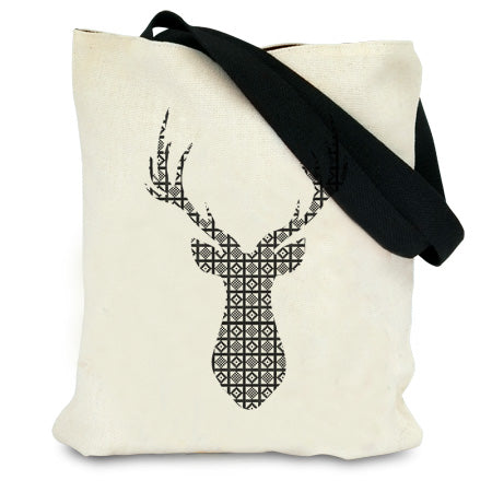 Stag linen style tote bag