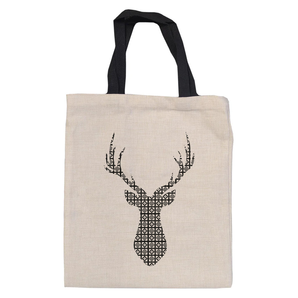 Stag linen style tote bag