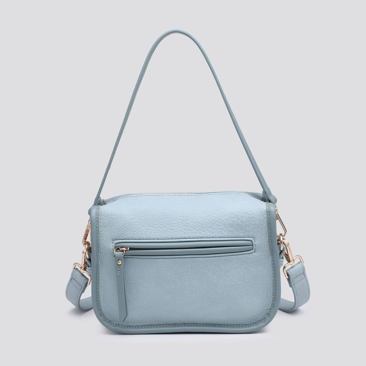 Faux Leather Crossbody Bag : EGG BLUE