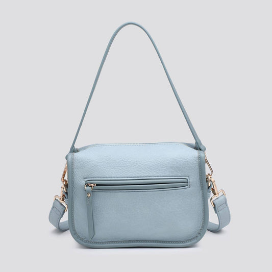 Faux Leather Crossbody Bag : EGG BLUE