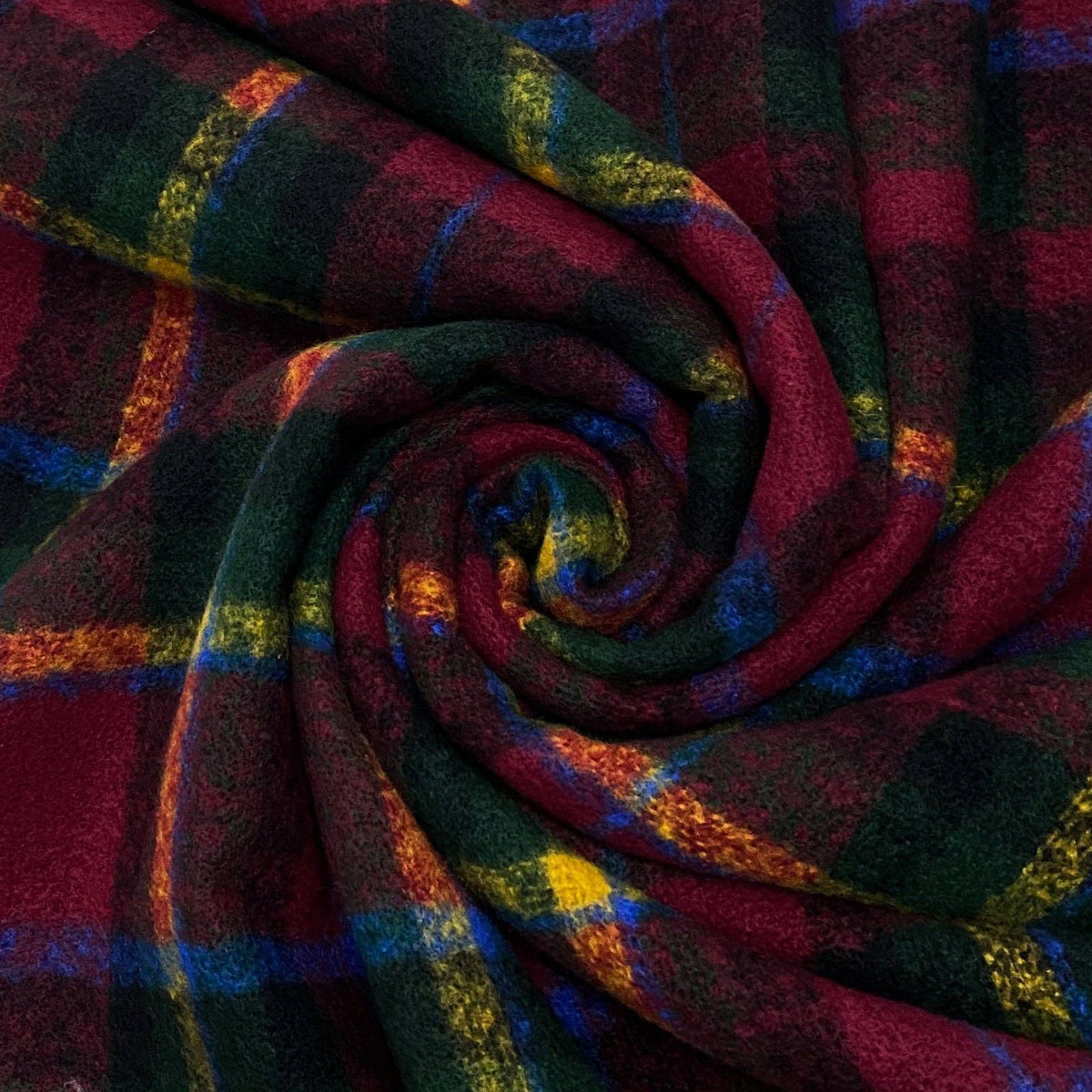Vibrant Tartan Blanket Wrap: Burgundy