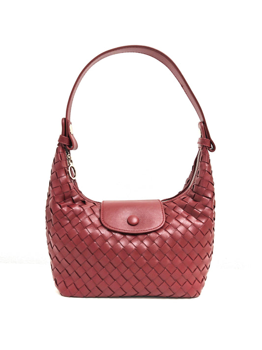 Handmade Woven Premium Pu Soft Small 3 Way Bag