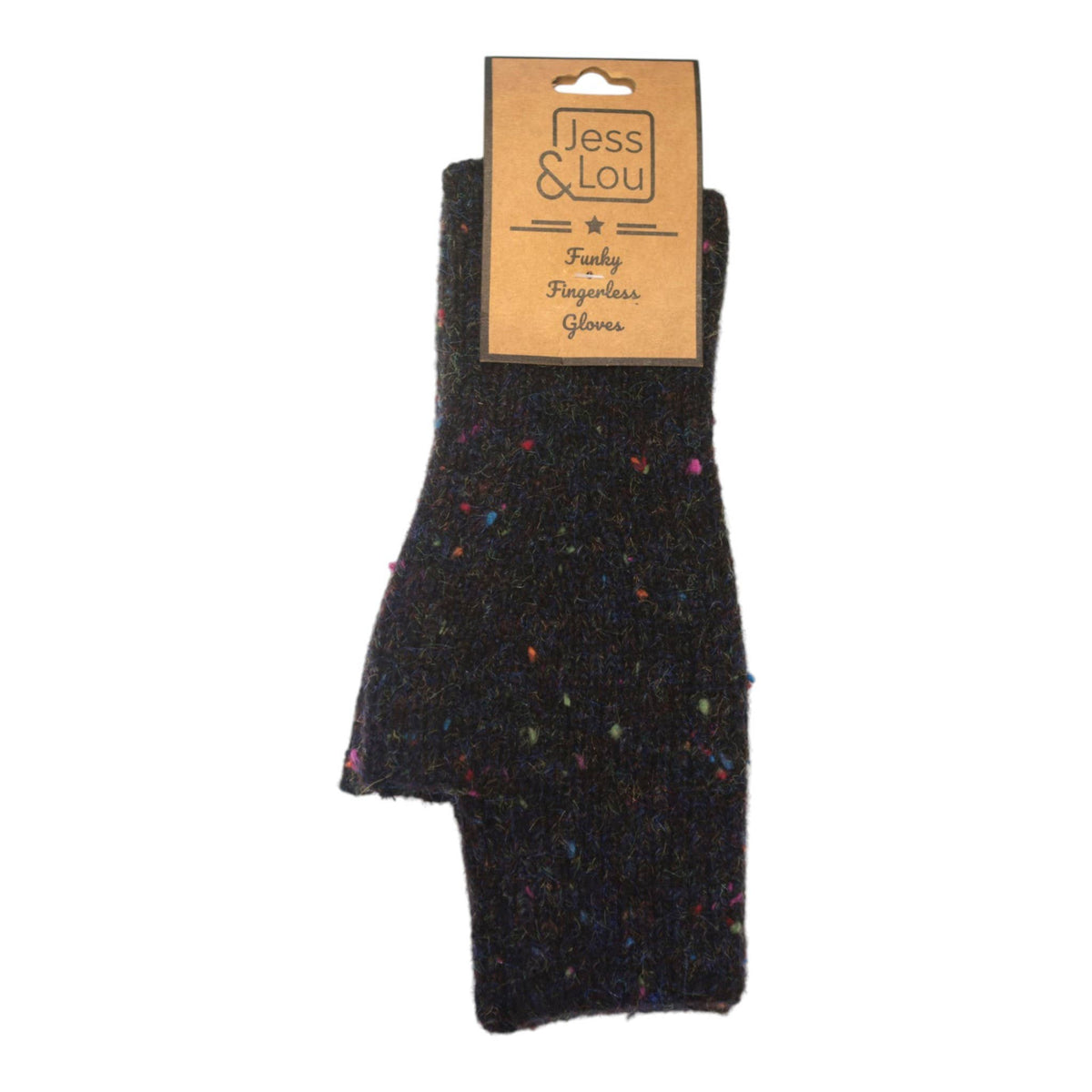 Black Speckle Cosy Fingerless Gloves