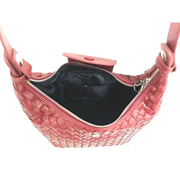 Handmade Woven Premium Pu Soft Small 3 Way Bag