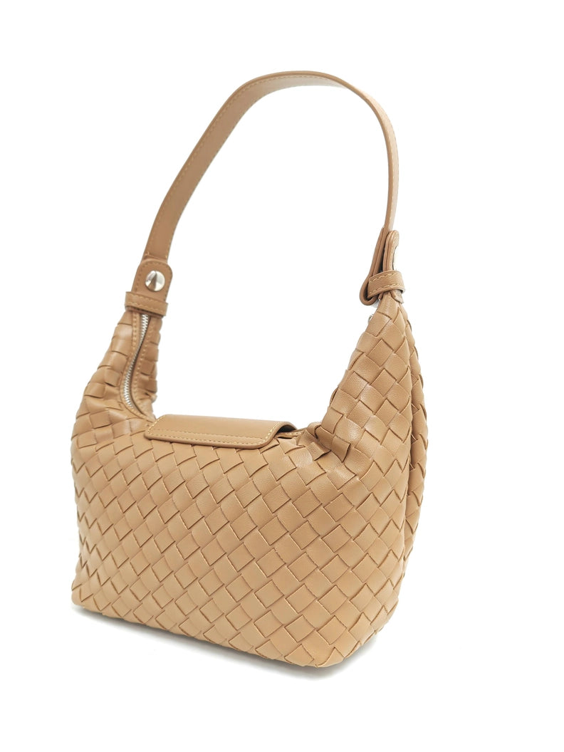 Handmade Woven Premium Pu Soft Small 3 Way Bag