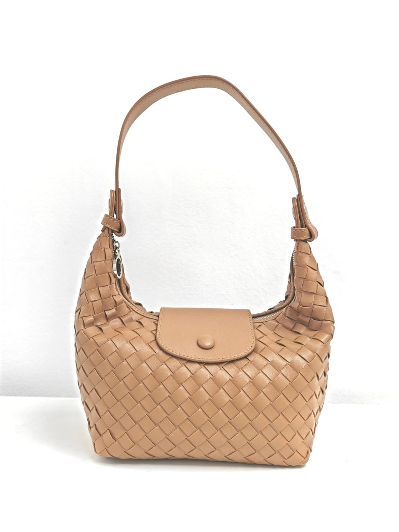 Handmade Woven Premium Pu Soft Small 3 Way Bag