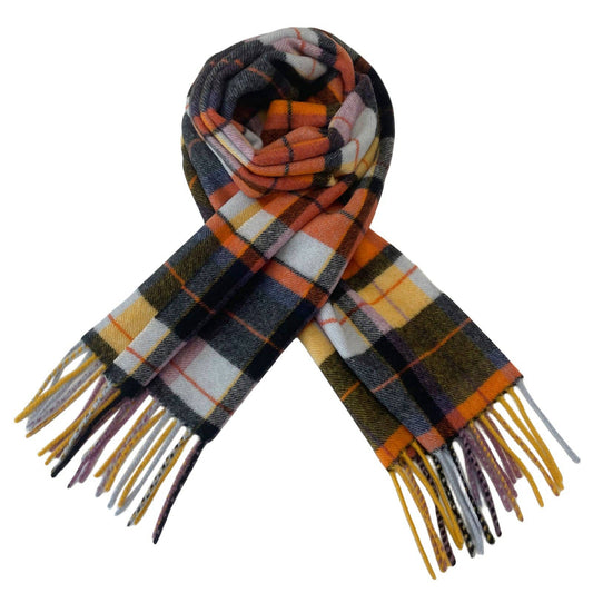 Retro Tartan Wool Tassel Scarf