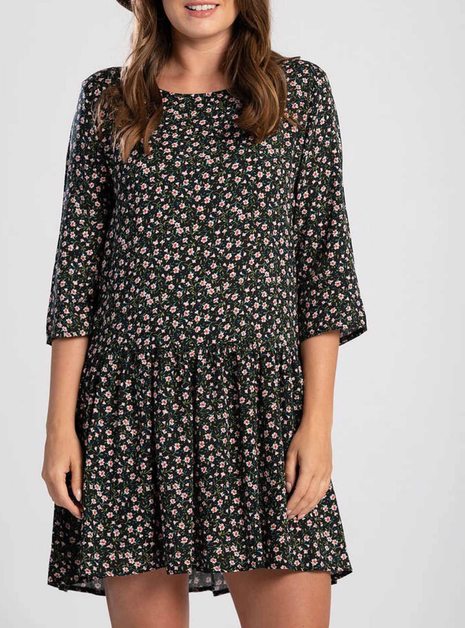 Drop Waist Dress in Ditsy Print image 2