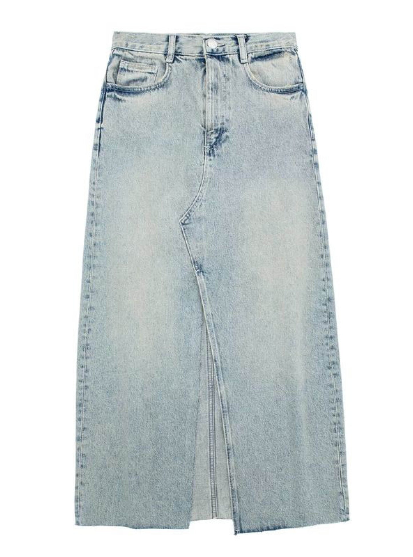 Light denim midi skirt image 0
