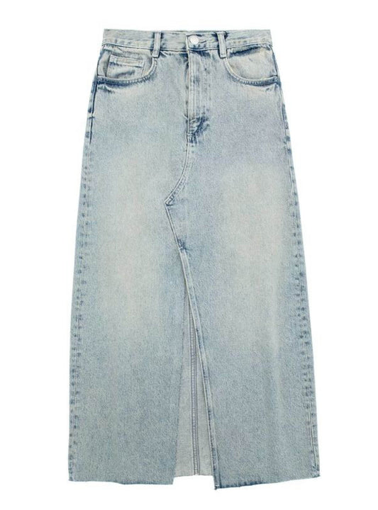 Light denim midi skirt image 0