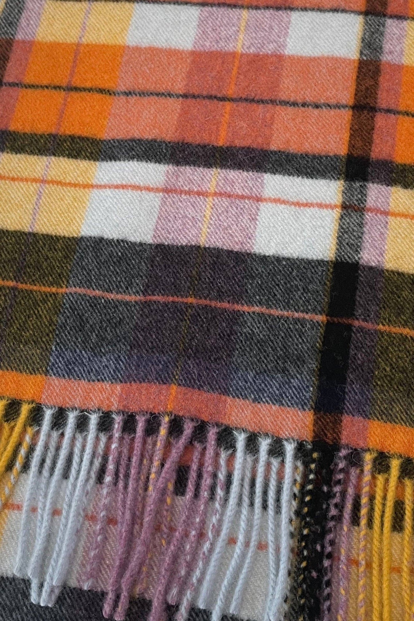 Retro Tartan Wool Tassel Scarf