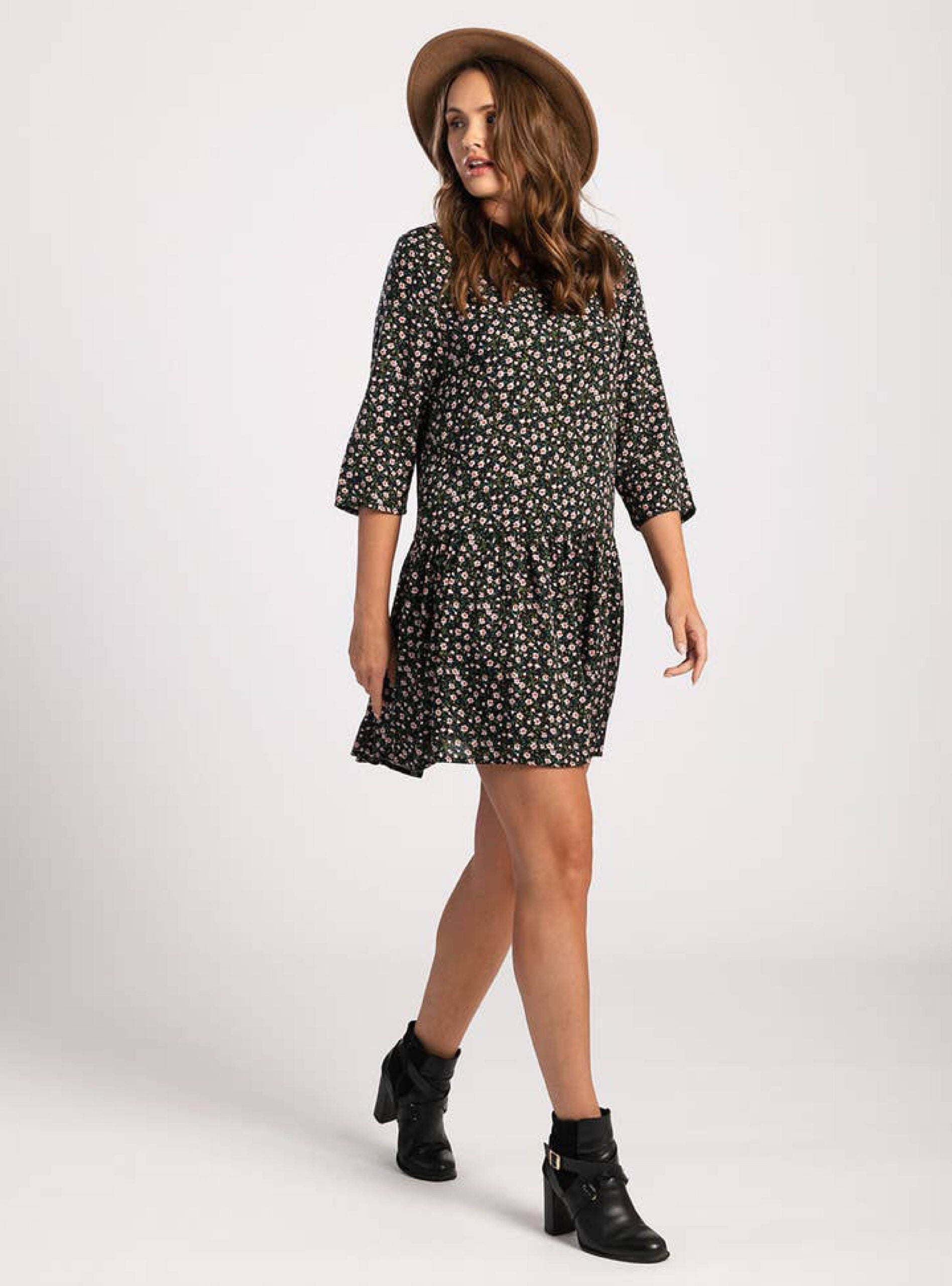 Drop Waist Dress in Ditsy Print image 0
