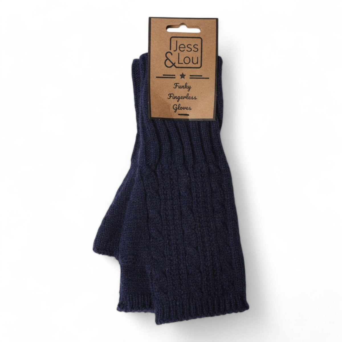 Black Cosy Cable knit Fingerless Gloves