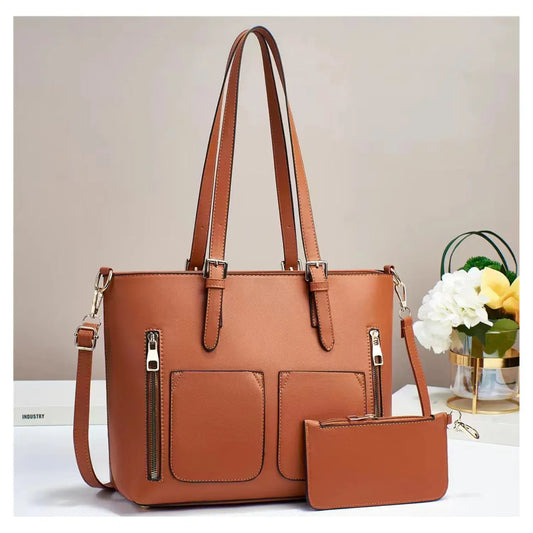 Classic Two Pockets A 4 Tote Bag with a Purse