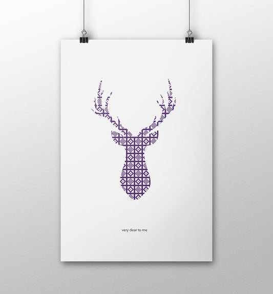 Dear to me stag print in purple image 0