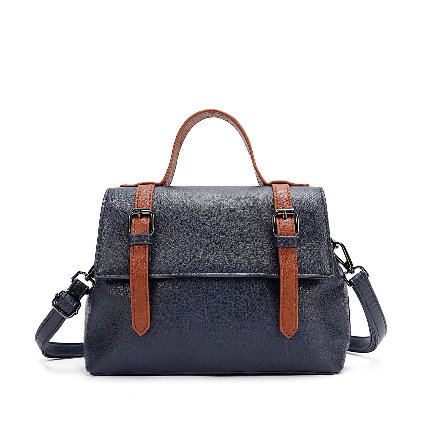 Two-toned Satchel Bag Navy