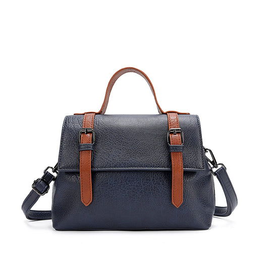 Two-toned Satchel Bag Navy
