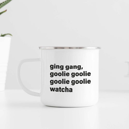 Ging Gang Goolie enamel camping mug image 0