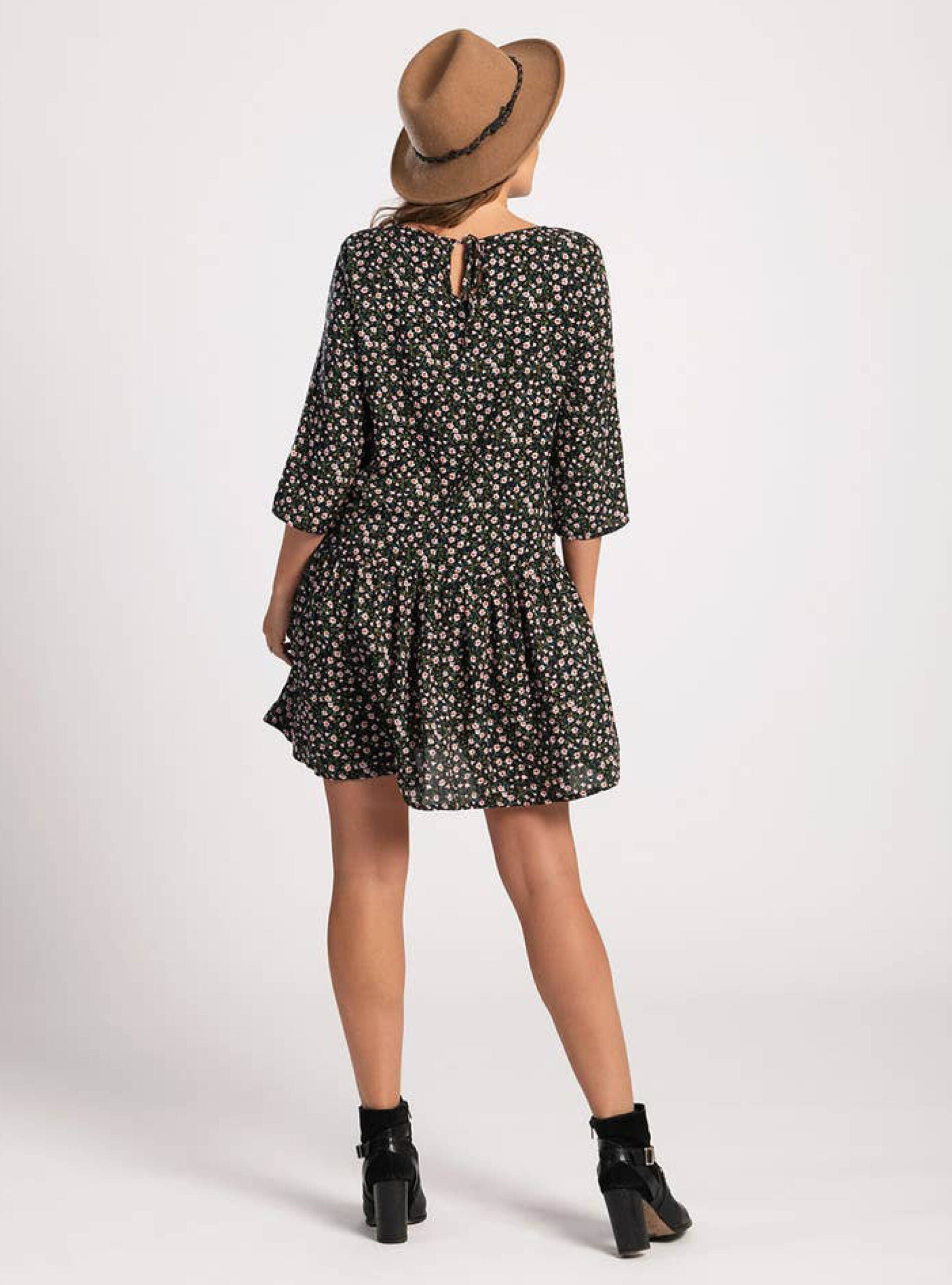 Drop Waist Dress in Ditsy Print image 1