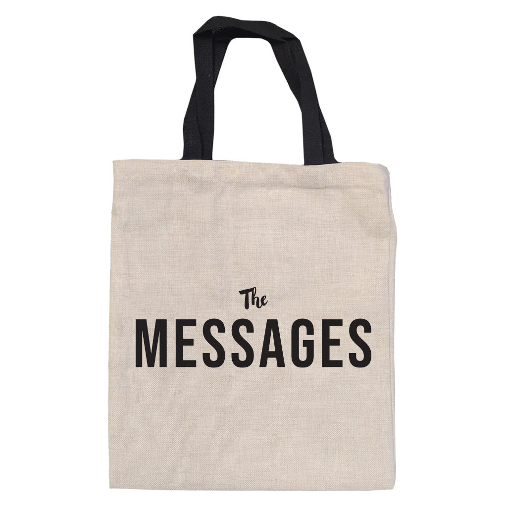 The messages linen style tote bag
