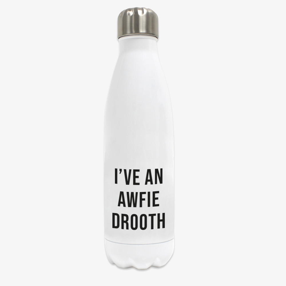 awfie drooth water bottle