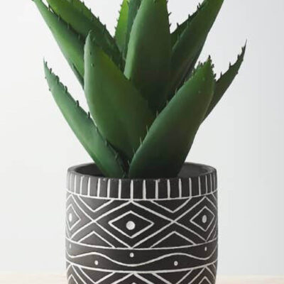 black and white planter large